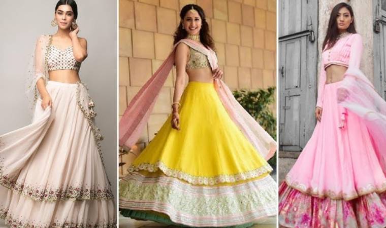 लेयर्ड लहंगा डिज़ाइन